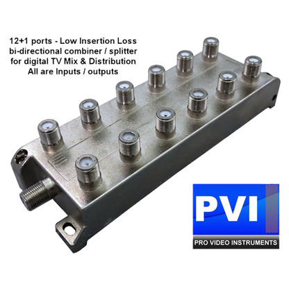 VeCOAX ULTRA+ Multichannel — Coax combiner splitter 13-port bidirectional TV coax mixer for HDMI modulators
