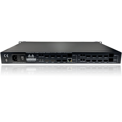 VeCODER ULTRA 4K HEVC 2-channel HDMI IPTV encoder rear input panel