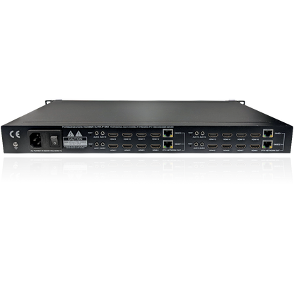 VeCODER ULTRA HD 16-channel HDMI IPTV encoder rear input panel