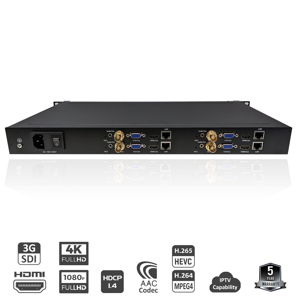 VePLAYER ULTRA-4 RACK four-channel decoder rear connection detail