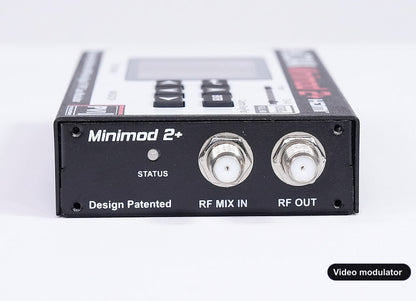 Video modulator coaxial RF output connector for TV distribution