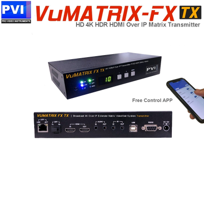 VuMATRIX FX Transmitter — 4K HDMI-over-IP Extender (PoE, Fiber/Cat6)