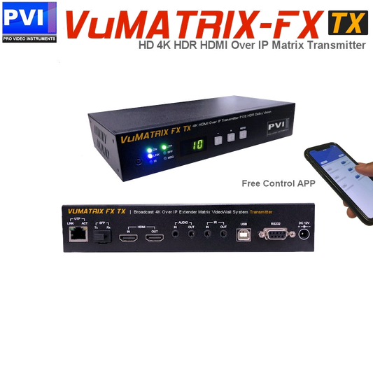 VuMATRIX FX Transmitter 4K HDMI-over-IP extender unit by Pro Video Instruments
